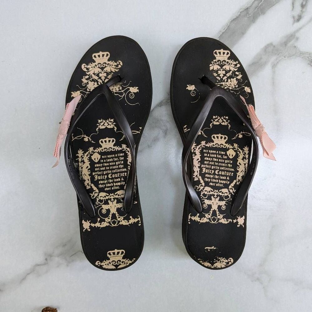 Juicy Couture Y2K "Smells Like Couture" Fairytale Platform Sandals. Size 10 - Picture 2 of 8